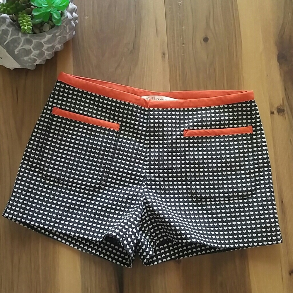 Rachel Roy Black and White Heart Shorts